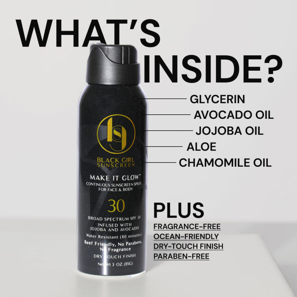 black girl sunscreen ingredients - make it glow